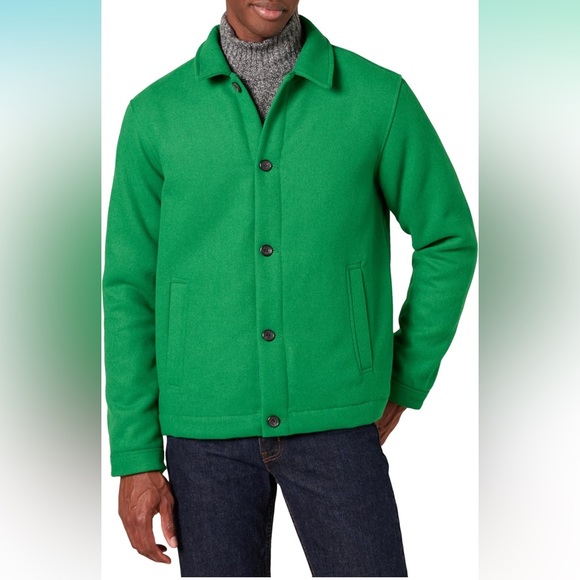 NWT • Amazon Essentials • Men's Wool Bomber Jacket • 6X Big • Green • 💚 - Picture 1 of 12